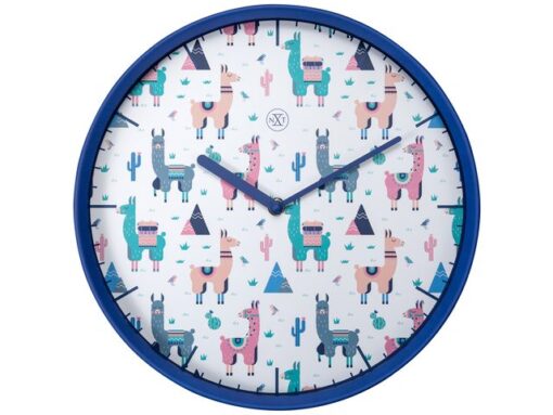 NeXtime Wandklok nXt Alpalca dia 30cm kunststof blauw