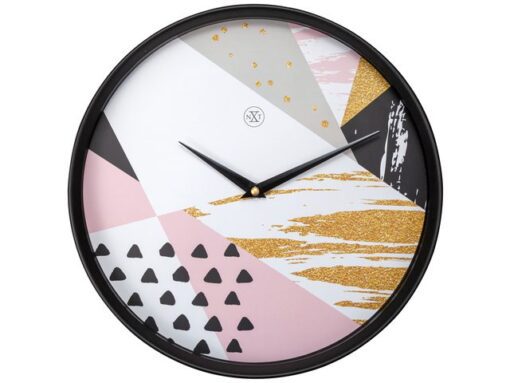 NeXtime Wandklok nXt Grace dia 30cm kunststof zwart