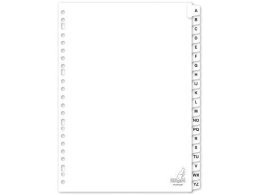 Kangaro KTC Tabblad Kangaro A4 letters karton 190 grams wit 23-gaats    20-delig A-Z