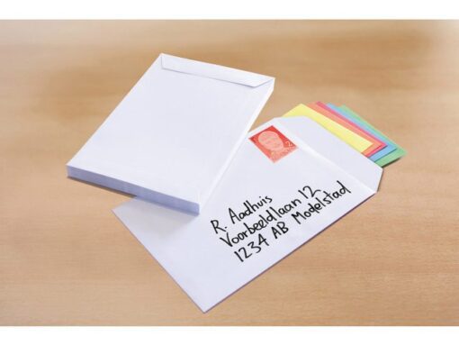 Akte envelop Raadhuis 162x229mm C5 wit plakstrip krimp a 10 stuks .