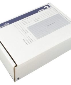 Postpakketdoos 3 Raadhuis 240x170x80mm bedrukt 5 stuks