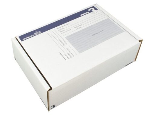 Postpakketdoos 3 Raadhuis 240x170x80mm bedrukt 5 stuks