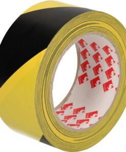 Vloermarkeringstape Raadhuis PVC 50mm x 33m zwart/geel 3 rol