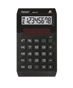 Calculator Rebell ECO 10 BX zwart hand 8 digit Blauwe Engel certificaat