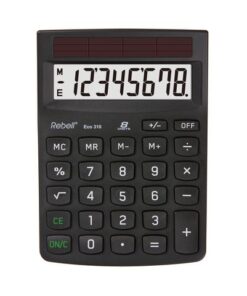 Calculator Rebell ECO 310 BX zwart desk 8 digit Blauwe      Engel certificaat