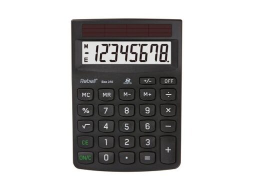 Calculator Rebell ECO 310 BX zwart desk 8 digit Blauwe      Engel certificaat