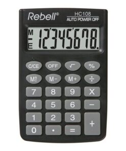 Calculator Rebell HC108 BX zwart hand 8 digit