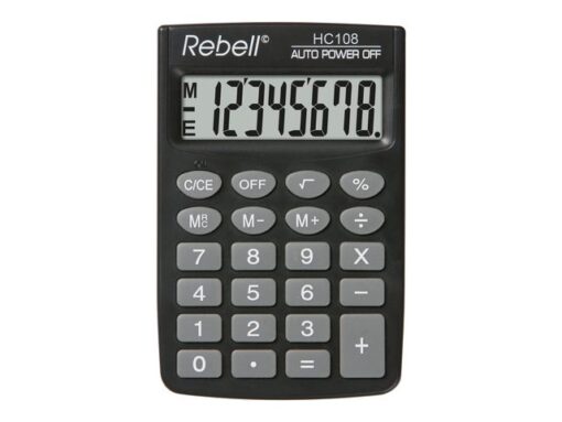 Calculator Rebell HC108 BX zwart hand 8 digit