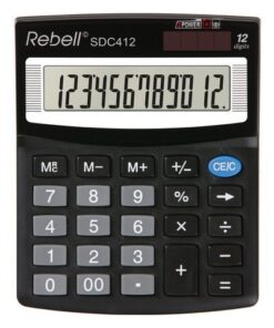 Calculator Rebell SDC412 BX zwart desk 12 digit