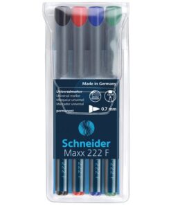 Universele marker Schneider Maxx 222 F permanent etui a 4   stuks assorti