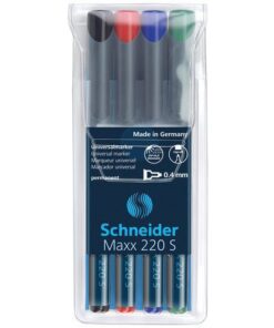 Universele marker Schneider Maxx 220 S permanent etui a 4   stuks assorti