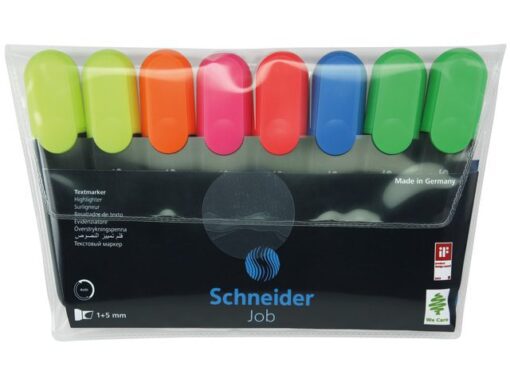 Tekstmarker Schneider Job 150 etui a 8 stuks assorti kleuren