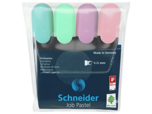 Tekstmarker Schneider Job pastel kleur ass. etui a 4st.