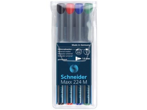Universele marker Schneider Maxx 224 M permanent etui a 4   stuks