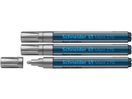Lakmarker Schneider Maxx 270 1-3 mm zilver. Set á 3x