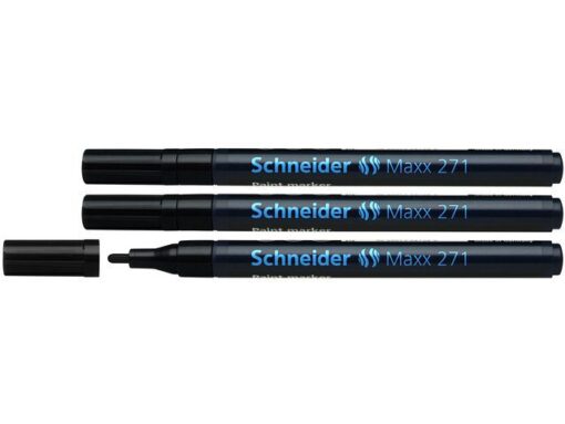 Lakmarker Schneider Maxx 271 1-2 mm zwart. Set á 3x