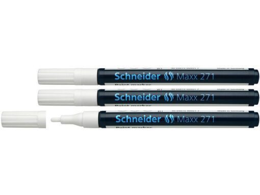 Lakmarker Schneider Maxx 271 1-2 mm wit. Set á 3x