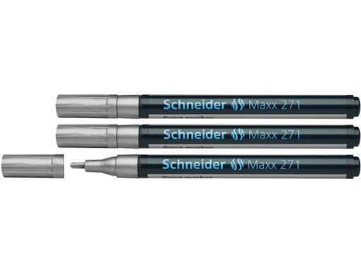 Lakmarker Schneider Maxx 271 1-2 mm zilver. Set á 3x