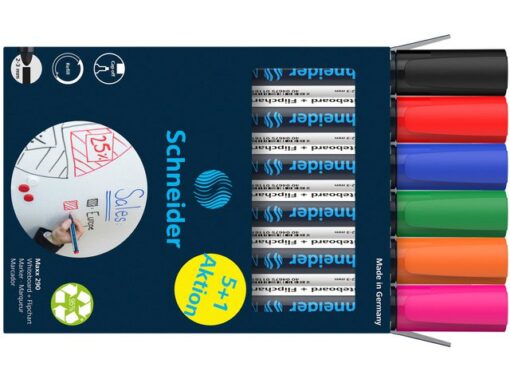 Boardmarker Schneider Maxx 290 assorti doos 5+1 gratis