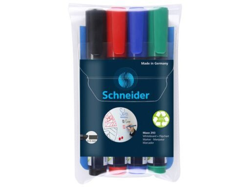 Boardmarker Schneider Maxx 293 beitelpunt 2-5 mm etui à 4   stuks