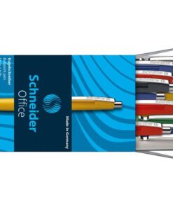 Balpen Schneider Office assorti kleuren, blauw schrijvend