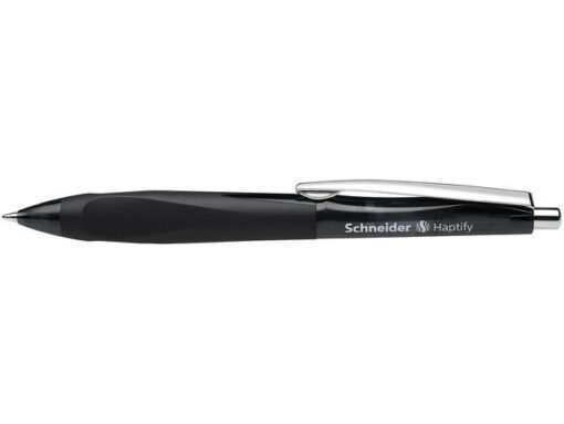 Balpen Schneider Haptify zwart omhulsel, zwartschrijvend