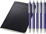 Balpen Schneider Perlia violet XB 5 stuks + gratis          notitieboek A6