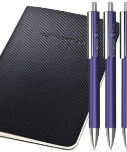 Balpen Schneider Perlia violet XB 5 stuks + gratis          notitieboek A6
