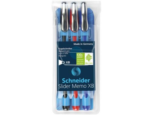Balpen Schneider Slider Memo XB 1,4mm kogelbreedte, etui a  3 stuks