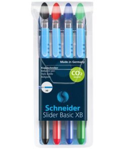 Balpen Schneider Slider Basic XB etui a 4 stuks w.v. 1      gratis