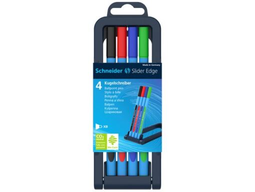 Balpen Schneider Slider Edge kartonetui a 4 stuks basic     kleuren