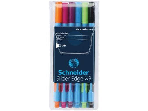 Balpen Schneider Slider Edge XB 1,4mm assorti etui a 6 stuks