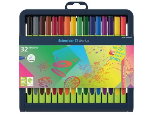 Fineliner Schneider Line-Up 0,4mm assorti 32 stuks incl. 2x gratis Line-Up touch