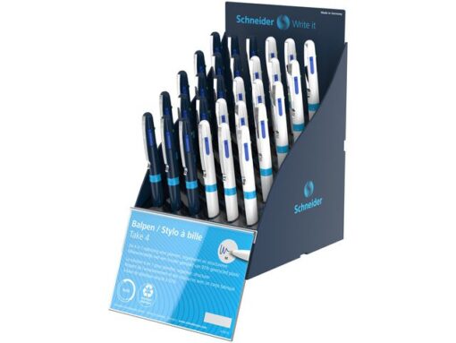 Balpen Schneider Take 4 SiS-display 30x NL-FR inhoud: 15x   S-138003 15x S-138049