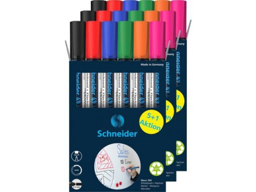 Boardmarker Schneider Maxx 290 assorti 3x doos 5+1 gratis