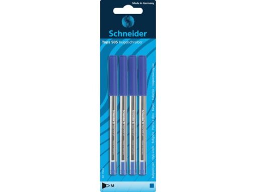 Balpen Schneider Tops 505 M blister a 4 stuks blauw