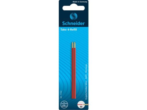 Balpenvulling Schneider Take 4, 2 stuks rood