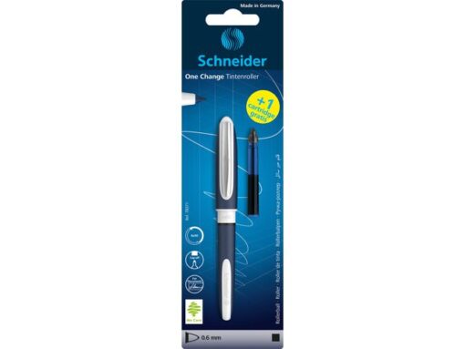 Rollerball Schneider One Change 0,6mm zwart + gratis        inktpatroon