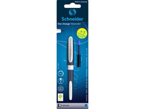 Rollerball Schneider One Change 0,6mm blauw + gratis        inktpatroon