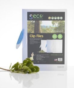 Clipmap Seco A4 Blauw 5pak. Biologisch afbreekbaar 500      micron pak 5stuks