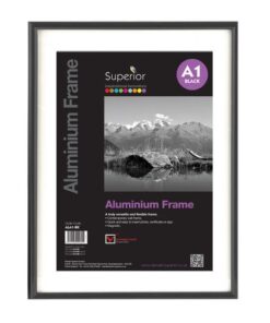 Fotolijst Seco A1 zwartkleurig Geborsteld aluminium. 11mm