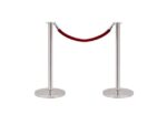 Afzetpaal Seco Chrome 2st met koord en 1.5m rood lint