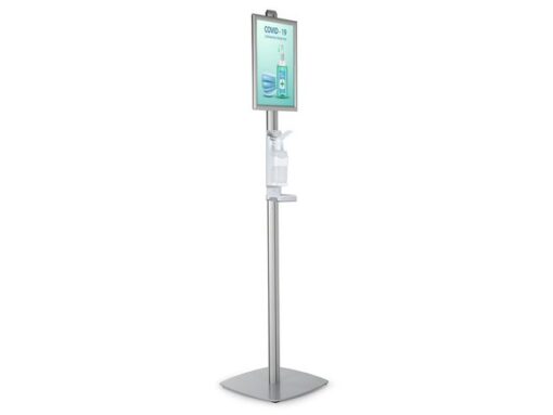 Standaar Seco handontsmetting 1.5m hoog. Met A3 lijst