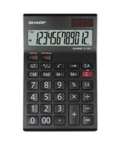 Calculator Sharp EL125TWH zwart-wit desk 12 digit