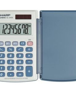 Calculator Sharp EL243S grijs-blauw hand 8 digit