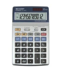 Calculator Sharp EL337C zilver desk 12 digit