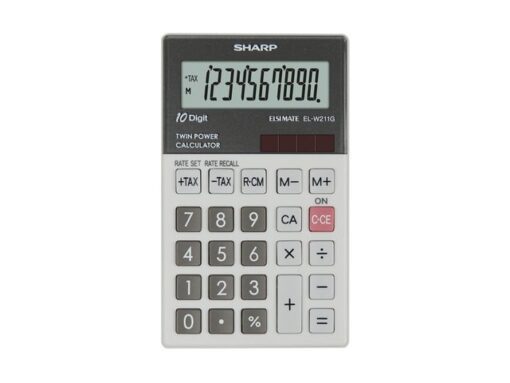 Calculator Sharp ELW211GGY grijs hand 10 digit