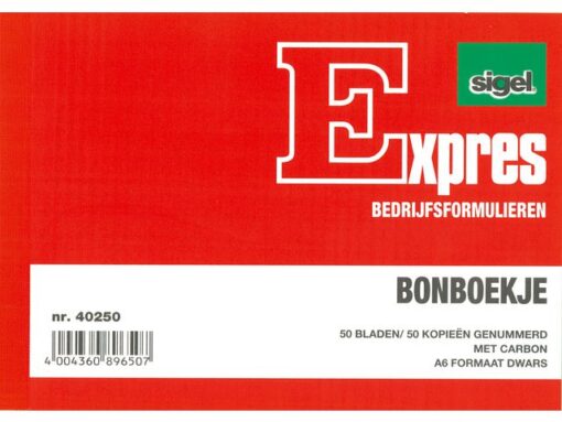Bonboekje Sigel Expres A6 - met carbon blok a 2x50 blad