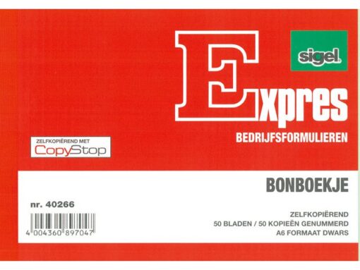 Bonboekje Sigel Expres A6 zelfkopierend 2x50 blad