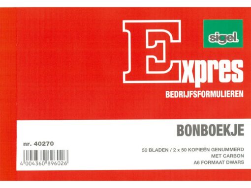 Bonboekje Sigel Expres A6 met carbon blok a 3x50 blad